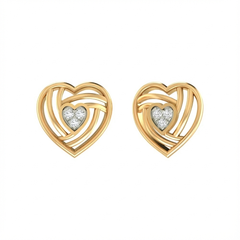 18K Gold & Diamond Stud Earring For Women PER-254