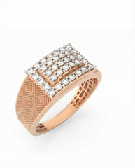 18K Gold & Diamond Band Ring For Men KRC60131