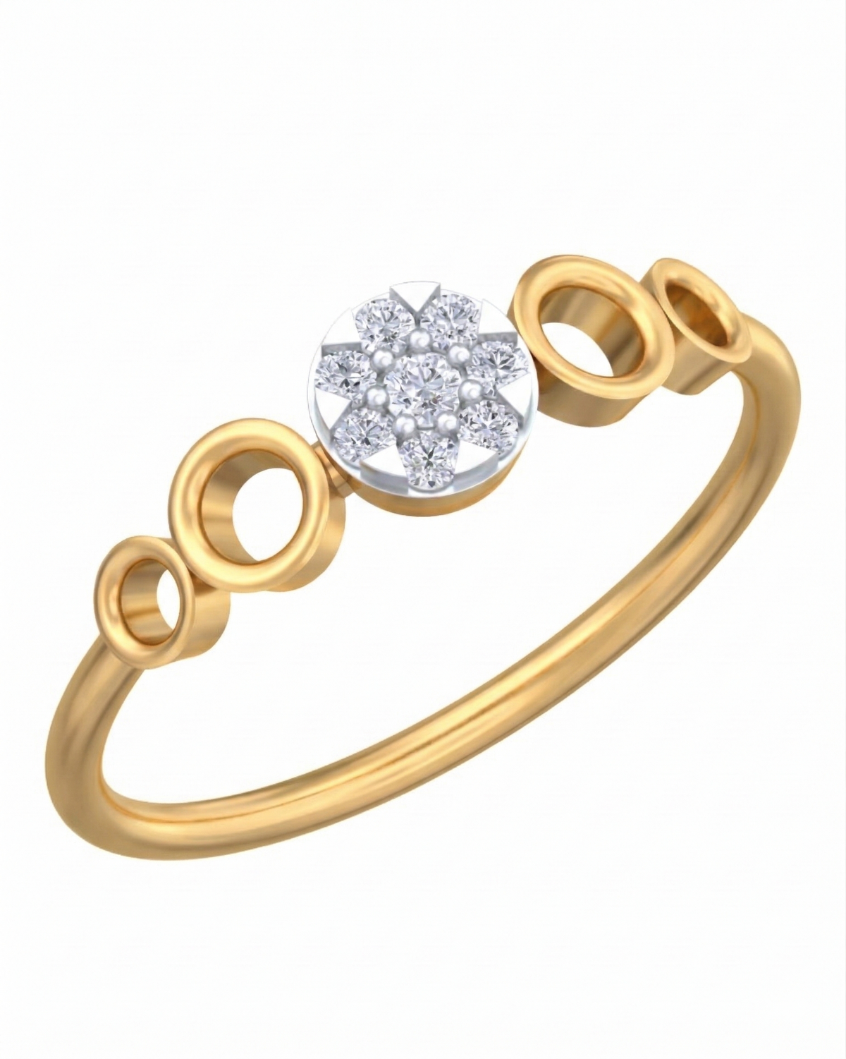 18K Gold & Diamond Dailywear Ring For Women KRB10112