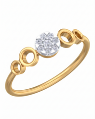18K Gold & Diamond Dailywear Ring For Women KRB10112