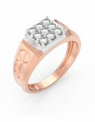 18K Gold & Diamond Band Ring For Men KRC60320