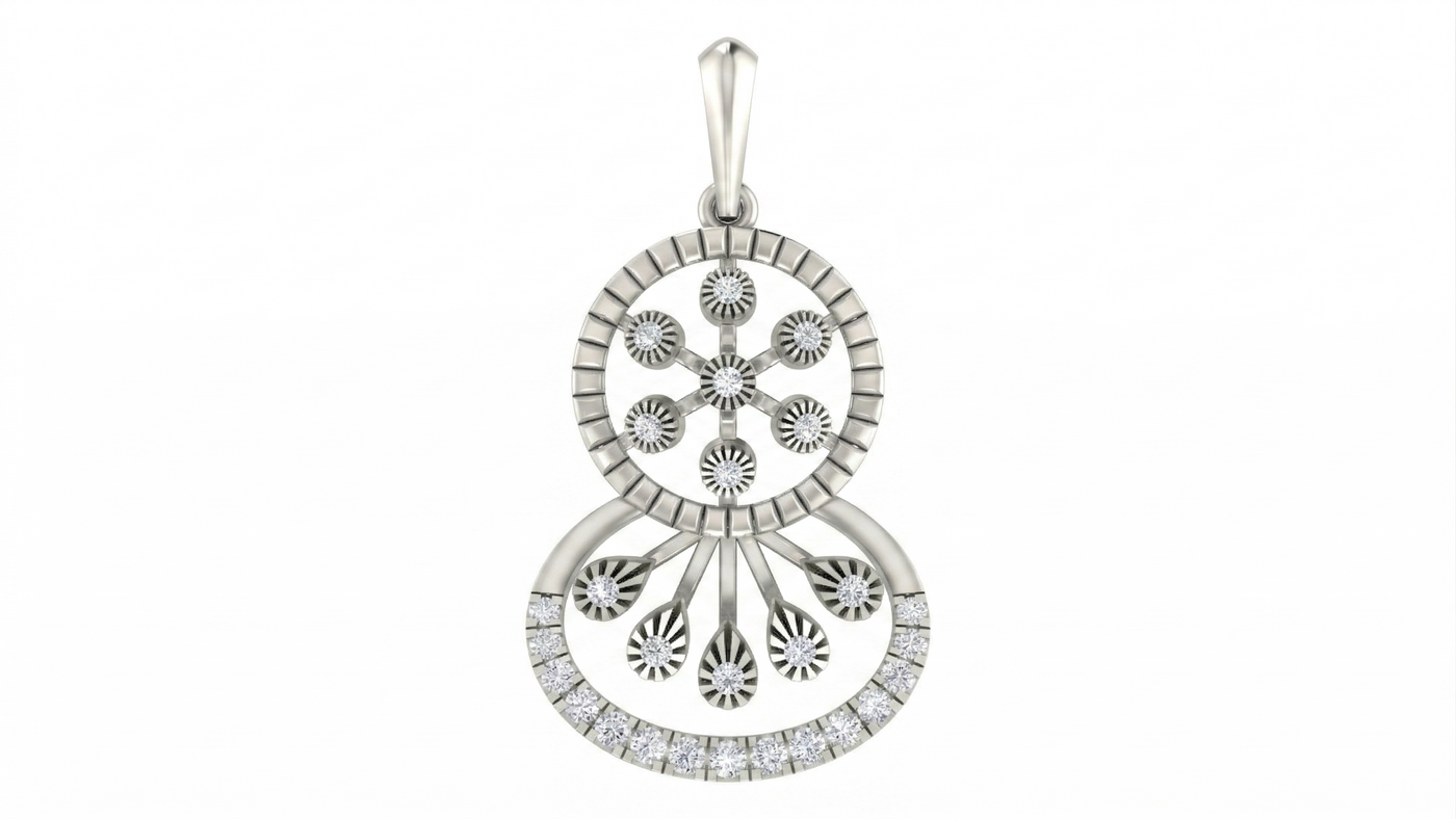 Premium Gold & Diamond Pendant Set KRC40737
