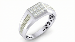 18K Gold & Diamond Band Ring For Men KRA60226