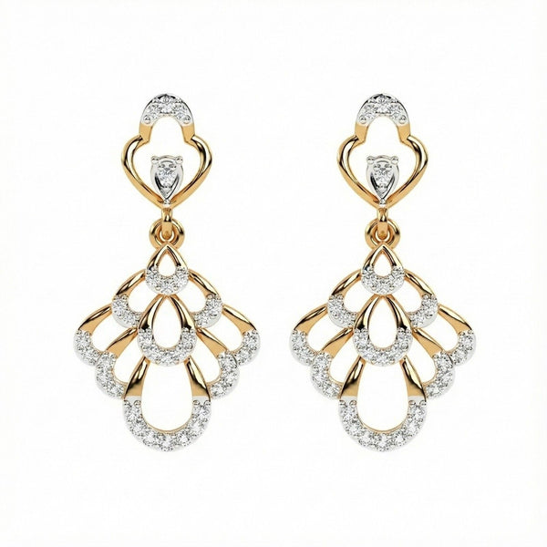 Gold & Diamond Dangler Women Earring KRC60109E