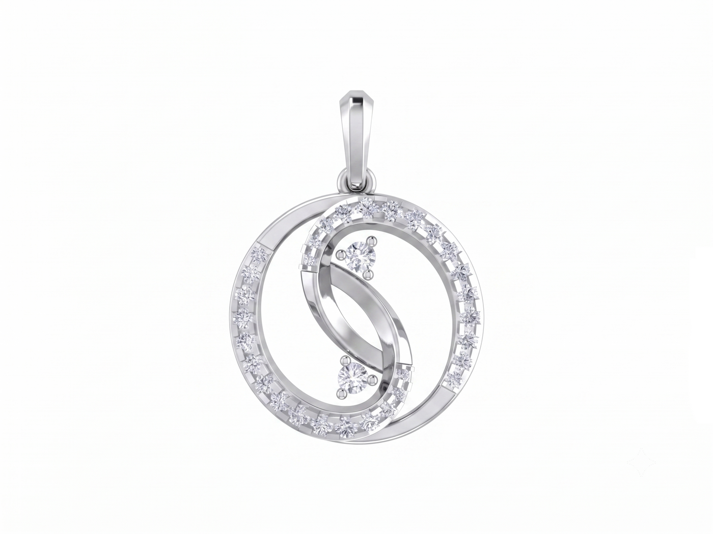 Contemporary Gold & Diamond Pendant Set KRC40712