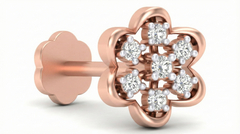 18K Gold & Diamond Stud Nose Pin KRA50156