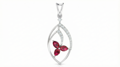 18K Gold & Diamond Gemstone Pendant Set KRA40029P