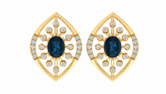 14K Gold & Diamond Women Gemstone Earring KRB44102E-A