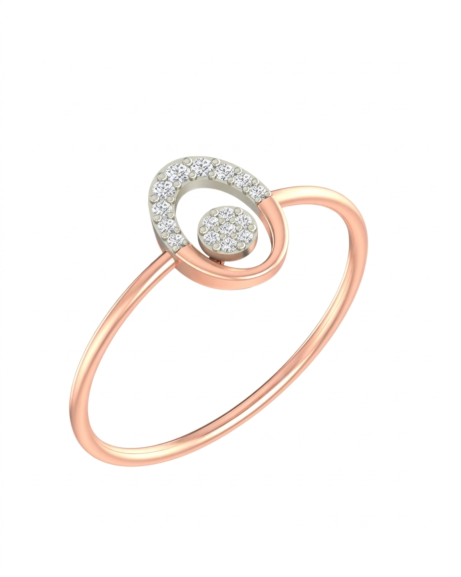 Gold & Diamond Dailywear Ring For Women KRB10074