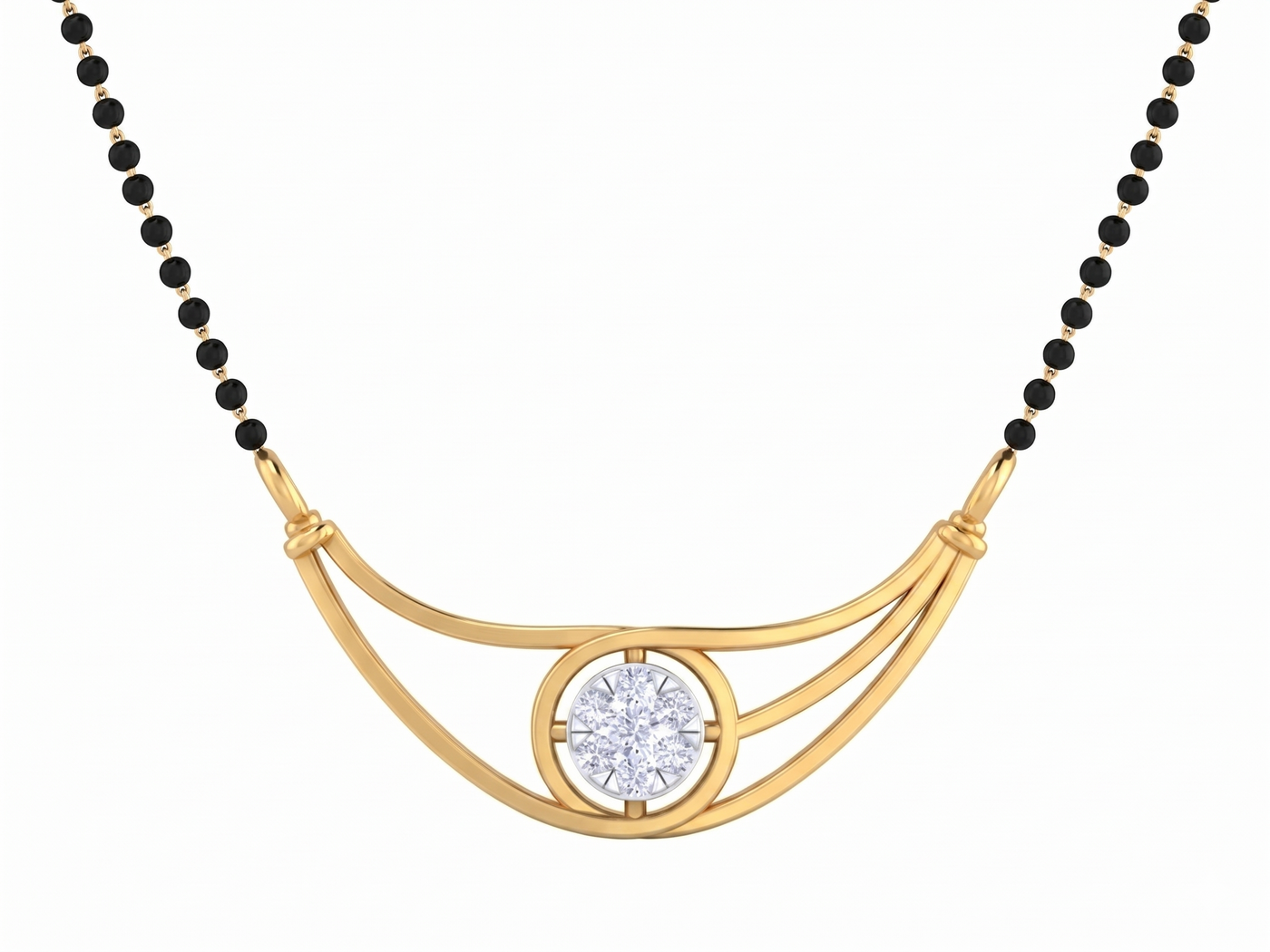 Gold & Diamond Modern Mangalsutra For Women KRB50026