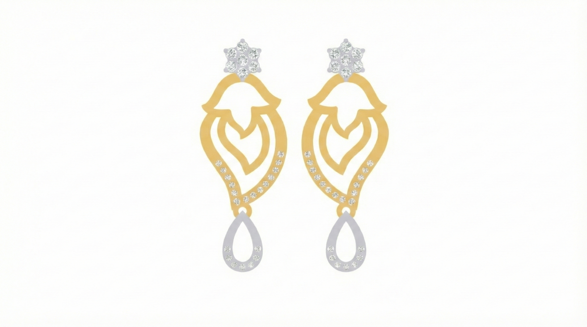 14K Gold & Diamond Women Engagement Earring KRI44025E