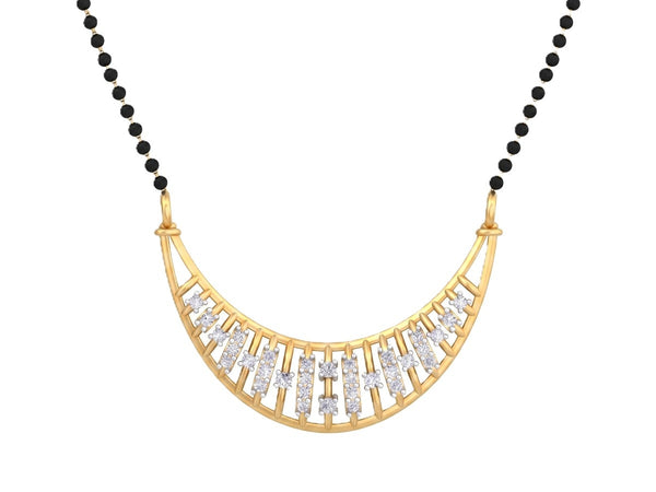 Gold & Diamond Beaded Mangalsutra For Women KRB50045