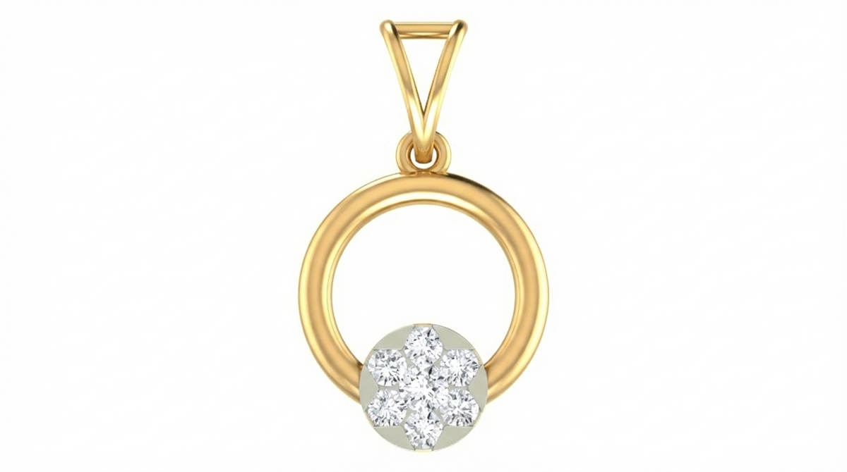 18K Gold & Diamond Floral PENDANT SET KRA40003P