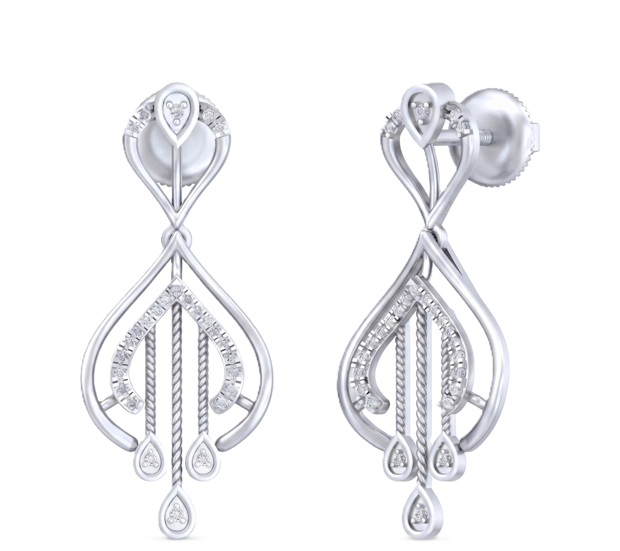 White Gold Diamond Earring | under 40k 