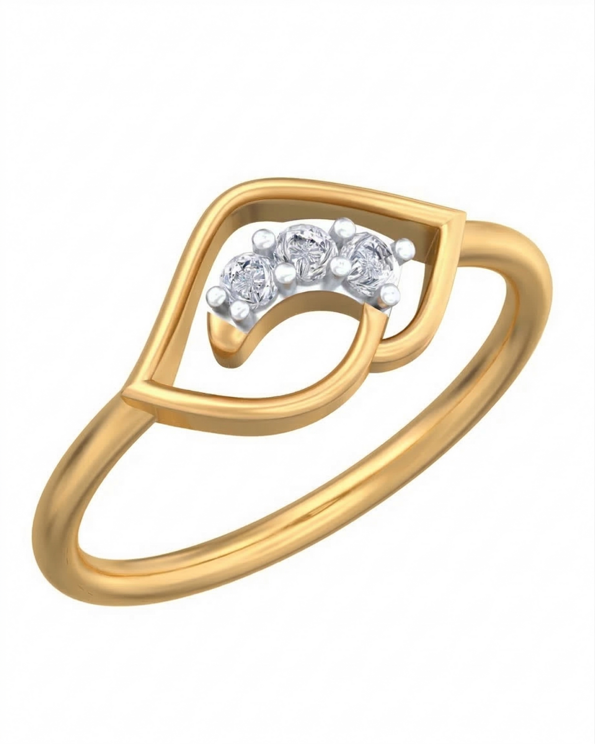 18K Gold & Diamond Dailywear Ring For Women KRB10210