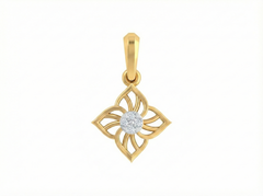 18K Gold & Diamond Floral Pendant Set KSK109