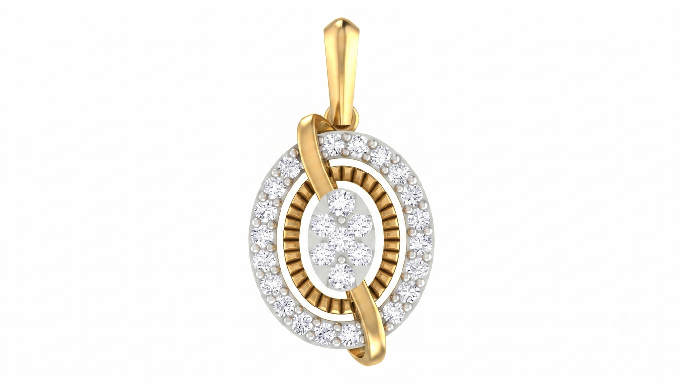 Gold & Diamond Partywear Pendant Set KRC40736