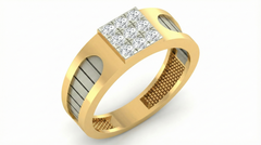 18K Gold & Diamond Band Ring For Men KRA60295
