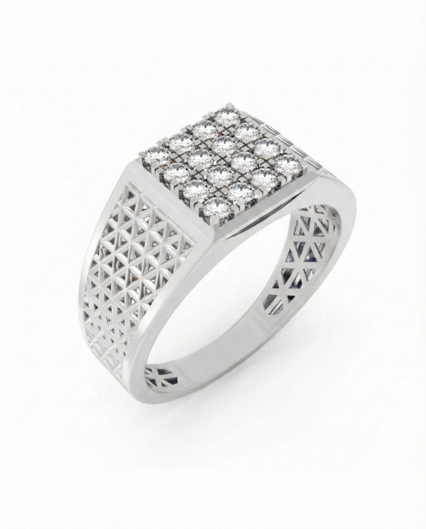 Gold & Diamond Square Ring For Men KRC20248