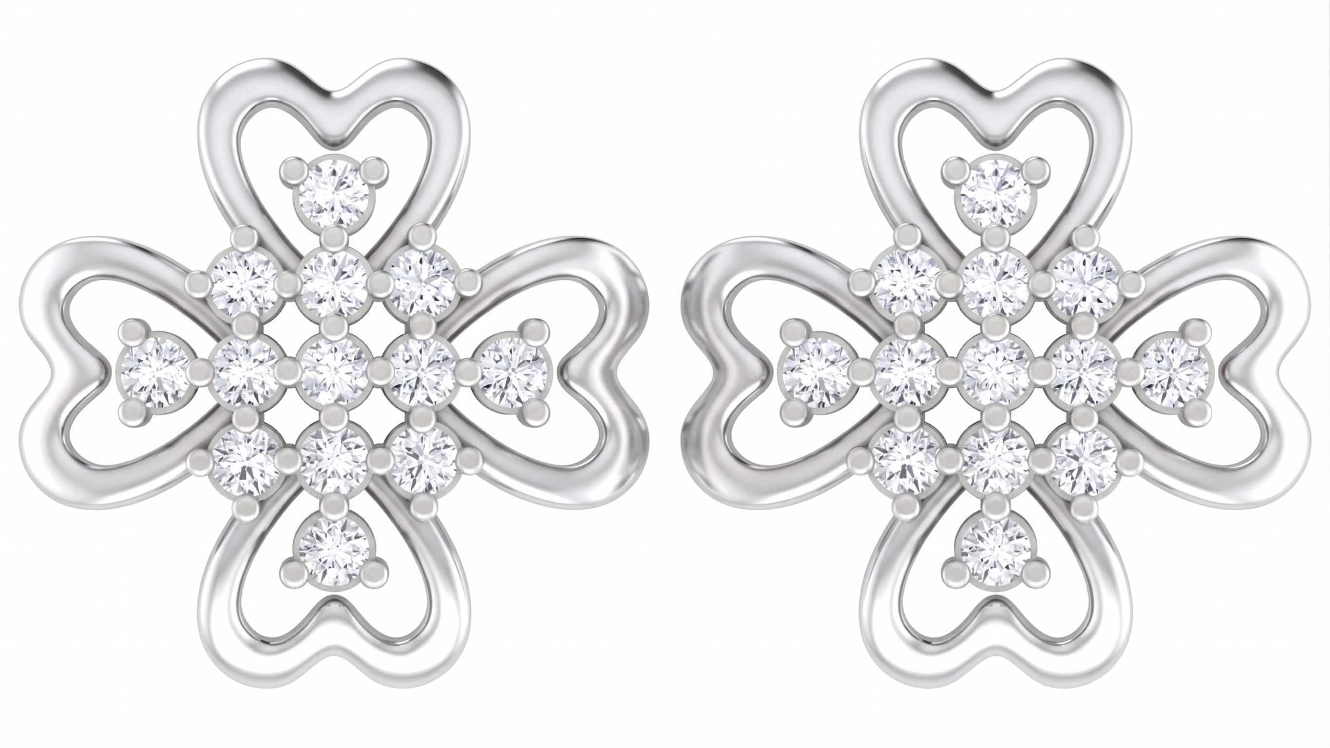 Floarl White Gold Diamond Earring | under 40k 