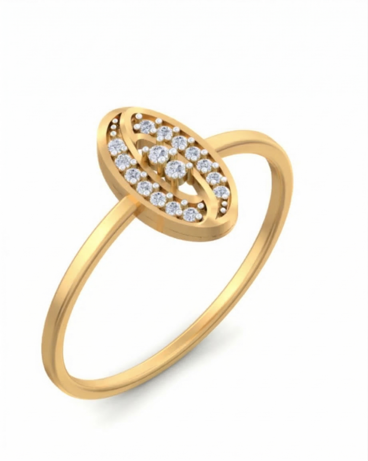 18K Gold & Diamond Dailywear Ring For Women KSK151