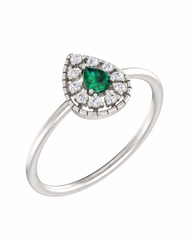Gold & Diamond Gemstone Ring For Women KRC10249