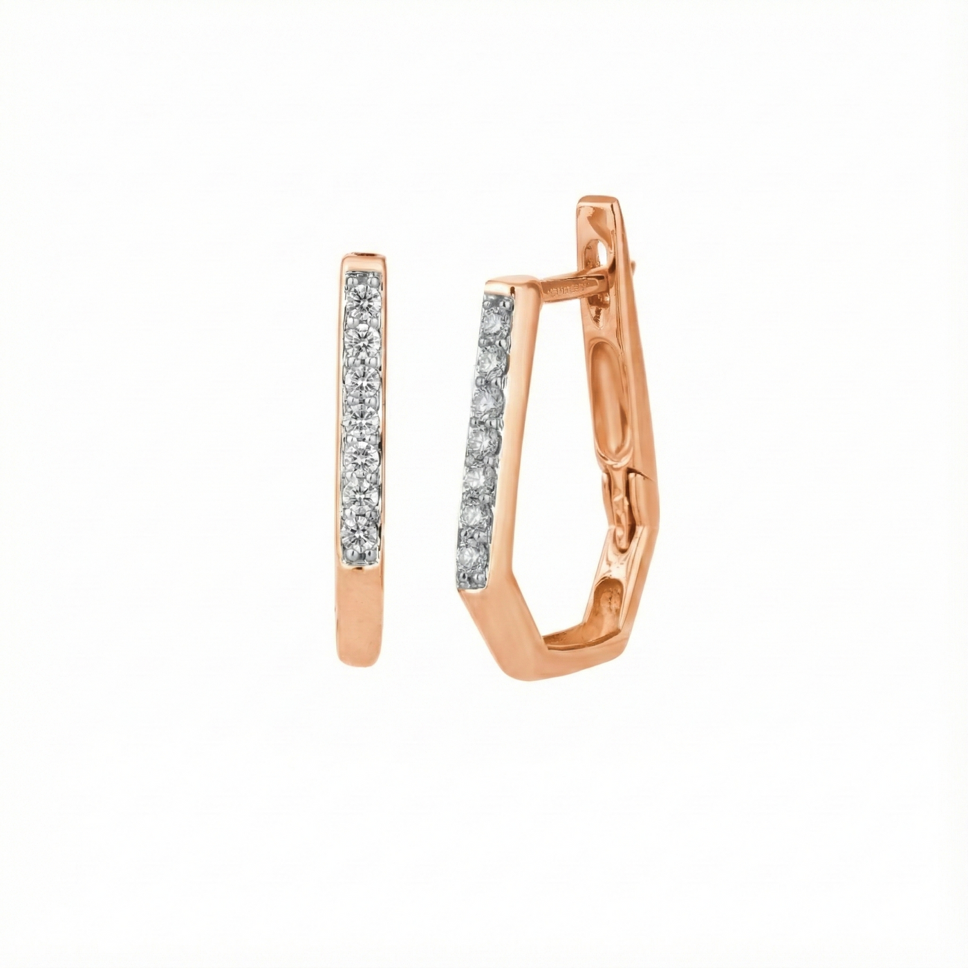 Gold & Diamond Hoop Women Earring ES6890FYD0001
