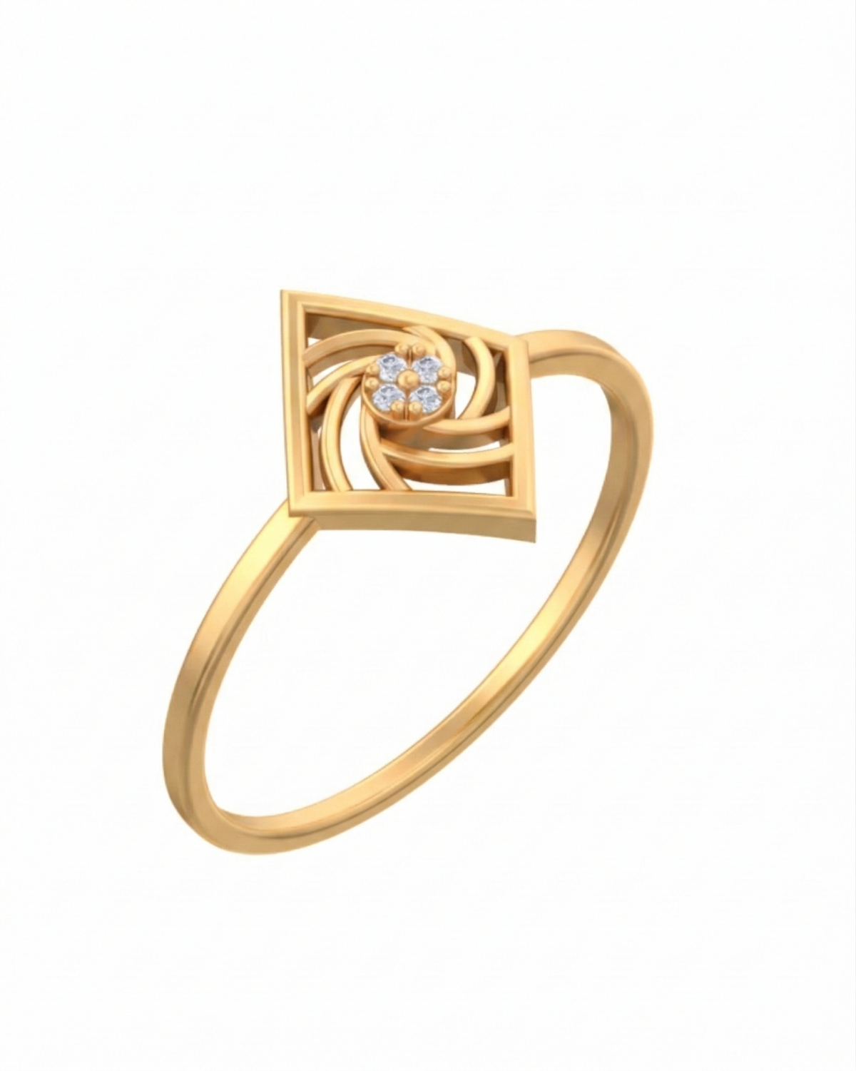18K Gold & Diamond Dailywear Ring For Women KSK141