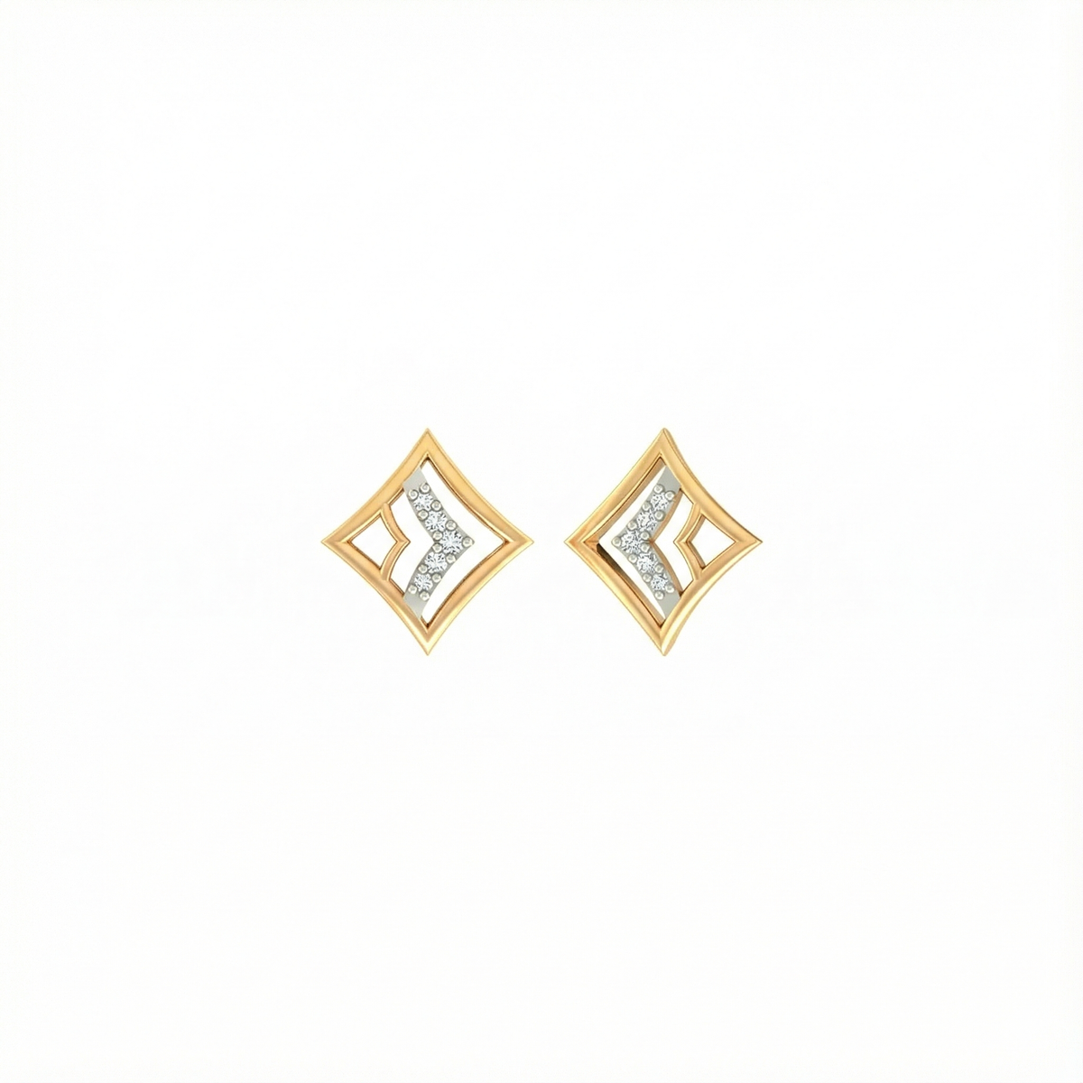 18K Gold & Diamond Women Stud Earring KER-124