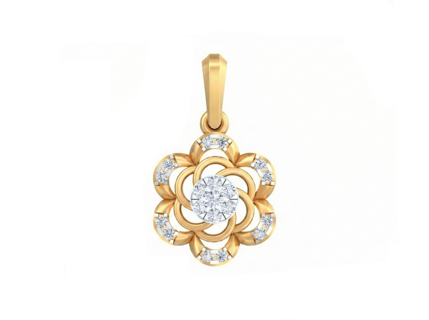 Gold & Diamond Floral Pendant KRB40212