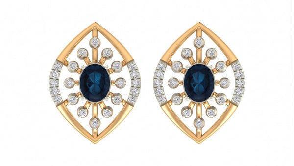 Gold & Diamond Gemstone Women Stud Earring KRC60042E