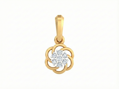 18K Gold & Diamond Floral Pendant KSK114