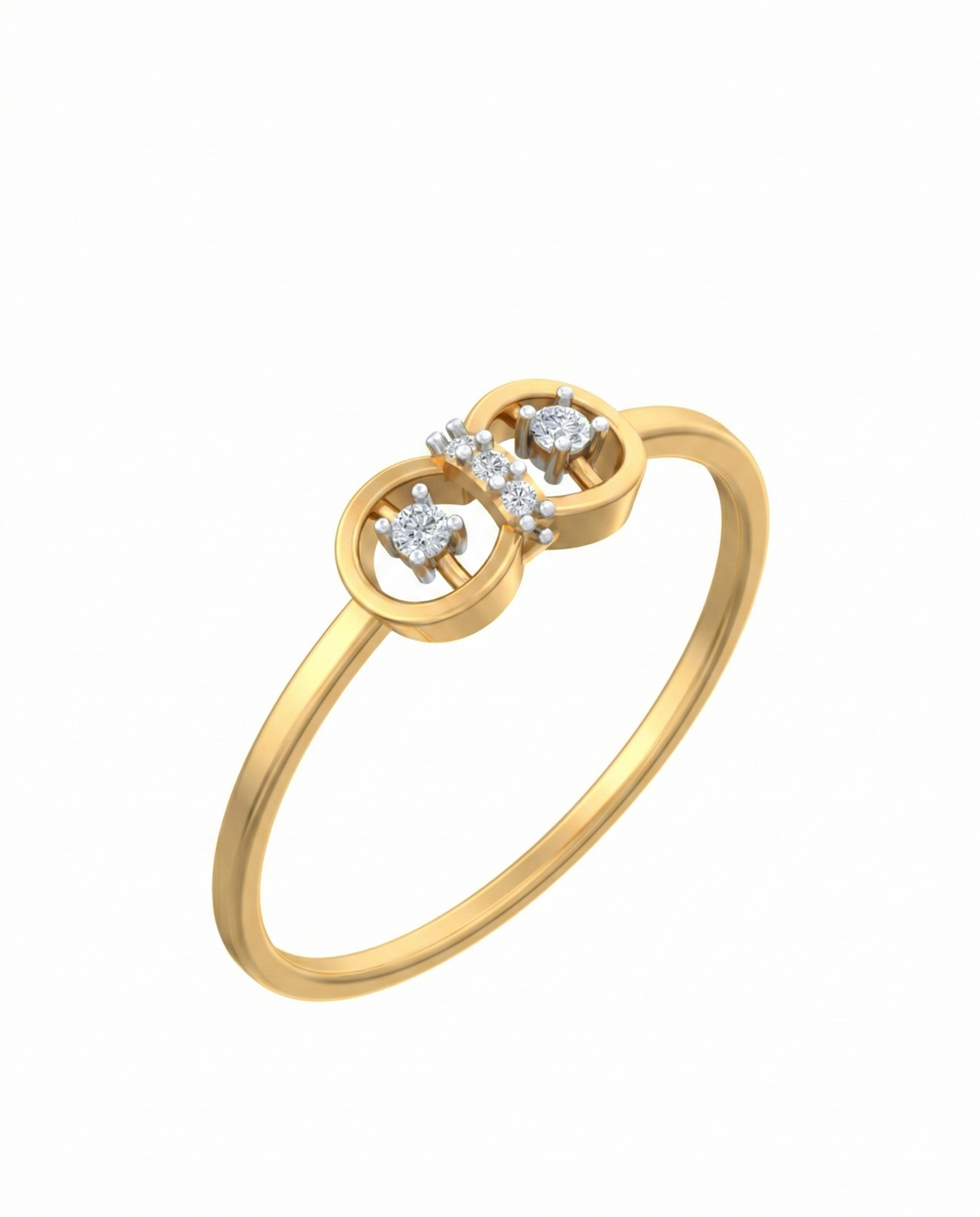 18K Gold & Diamond Dailywear Ring For Women KSK173