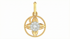 18K Gold & Diamond Floral Pendant Set KRA40158P