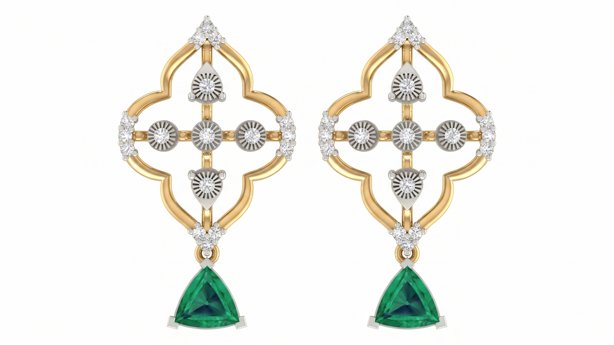 Yellow Gold Diamond Earring | under 40k 
