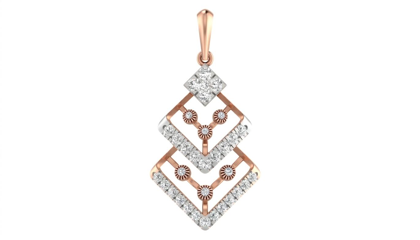 Gold & Diamond Party-wear Pendant Set KRC40748