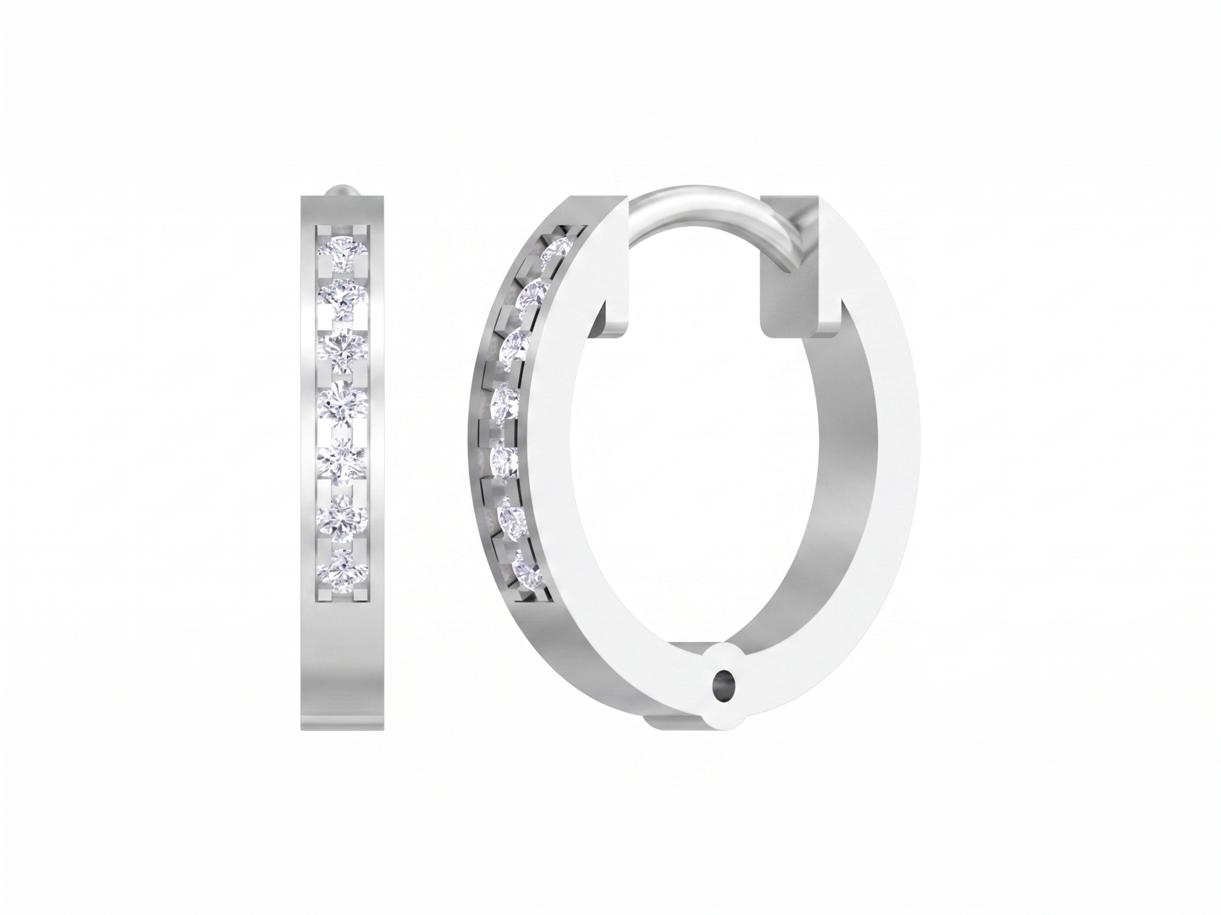 Hoop White Gold Diamond Earring | under 40k 