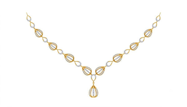 Gold & Diamond Teardrop Necklace Set KRC60110N