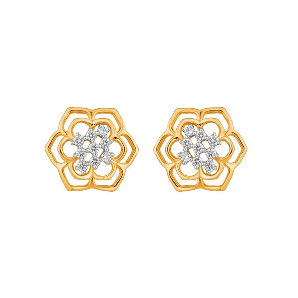 Gold & Diamond Floral Women Stud Earring ES8732MYD0010