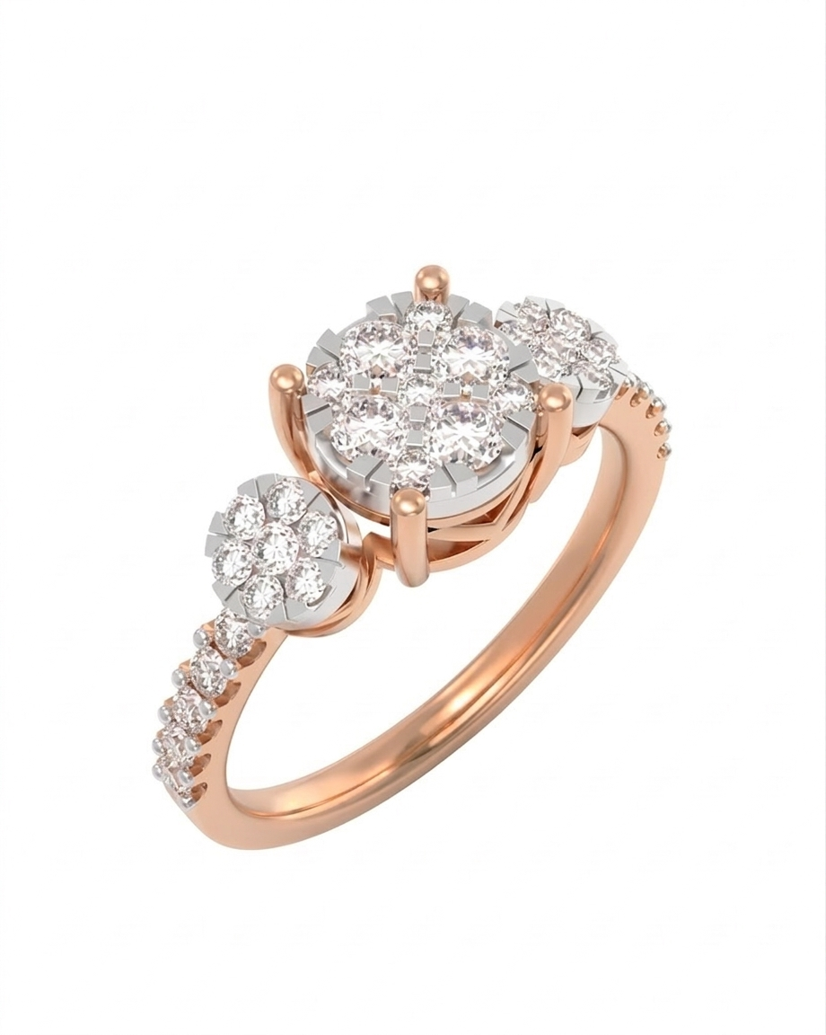Gold & Diamond Engagement Ring For Women KRC10878