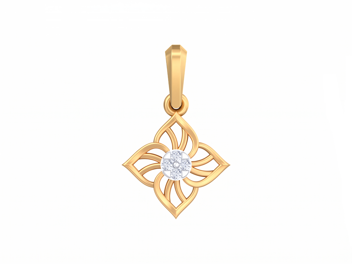 Gold & Diamond Floral Pendant KRB40214