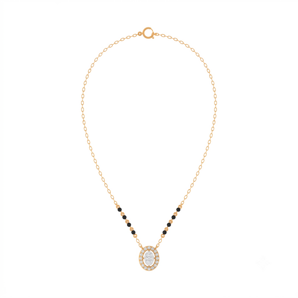 Gold & Diamond Halo Women Mangalsutra | KRC50135 | Kesav Diamond