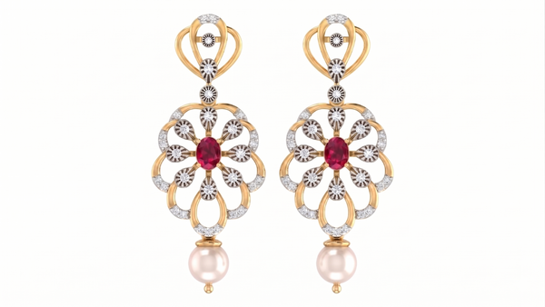 Gold & Diamond Women Gemstone Earring KRC60049E