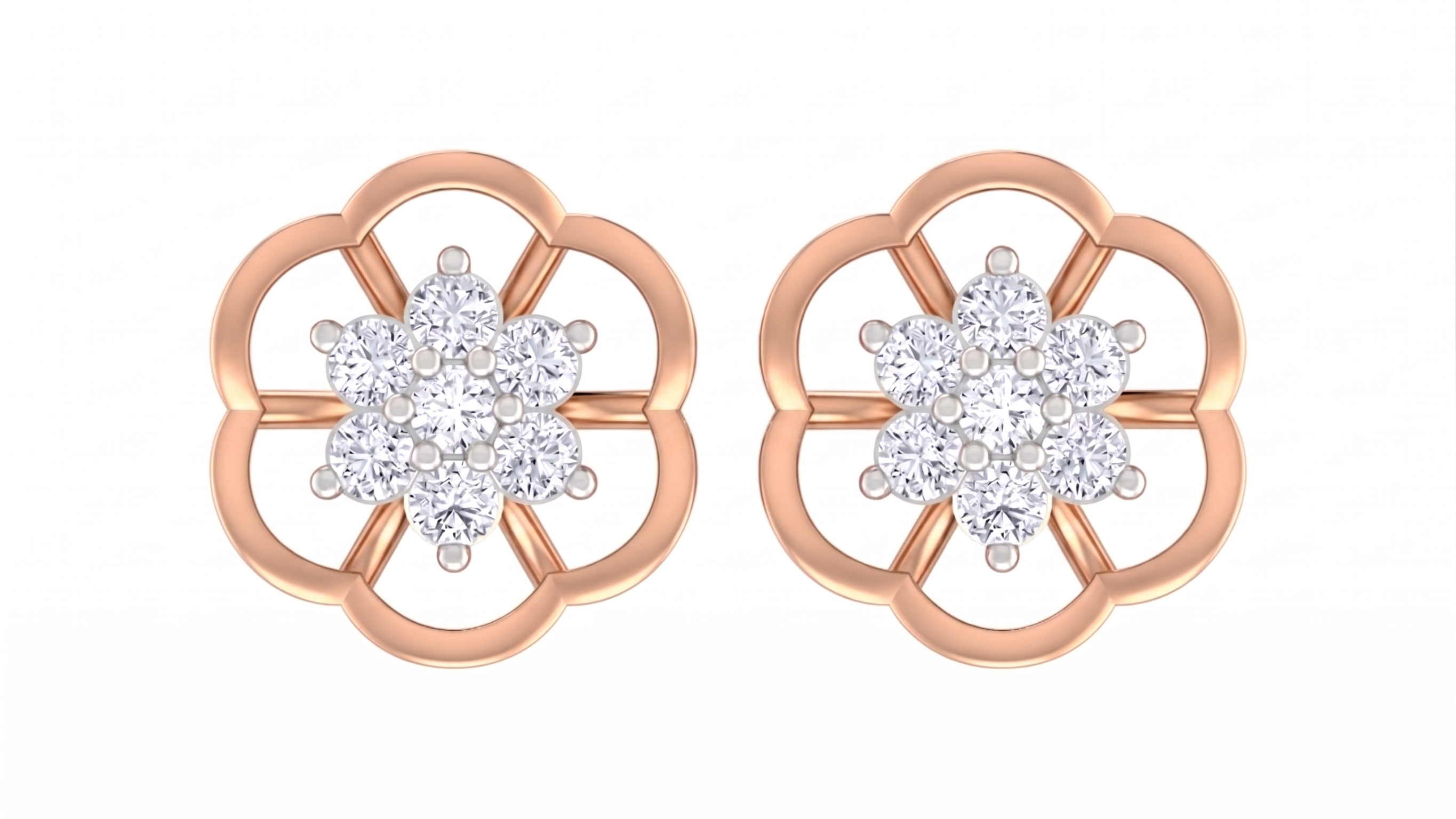 Rose Gold Diamond Earring | under 40k 