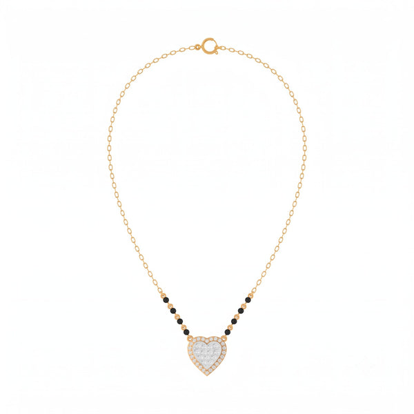 Gold & Diamond Heart Women Mangalsutra | KRC50181 | Kesav Diamond