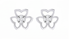 Floral White Gold Diamond Earring | under 40k 