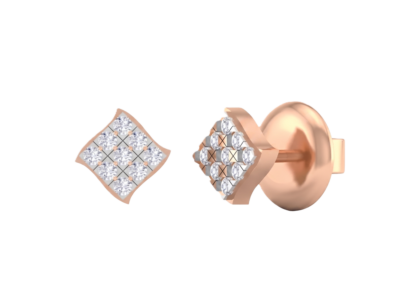 Gold & Diamond Women Stud Earring KRC30152