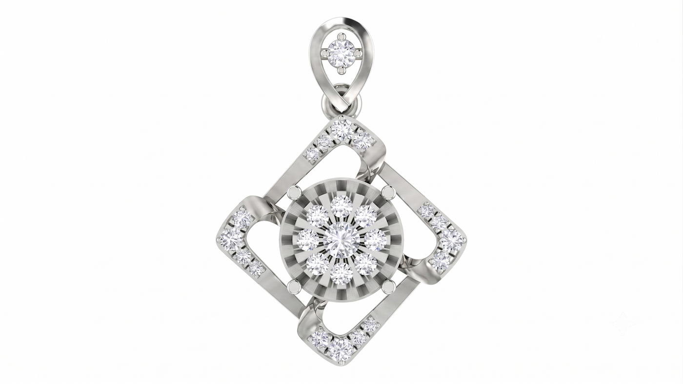 Elegant Gold & Diamond Pendant Set KRC40709