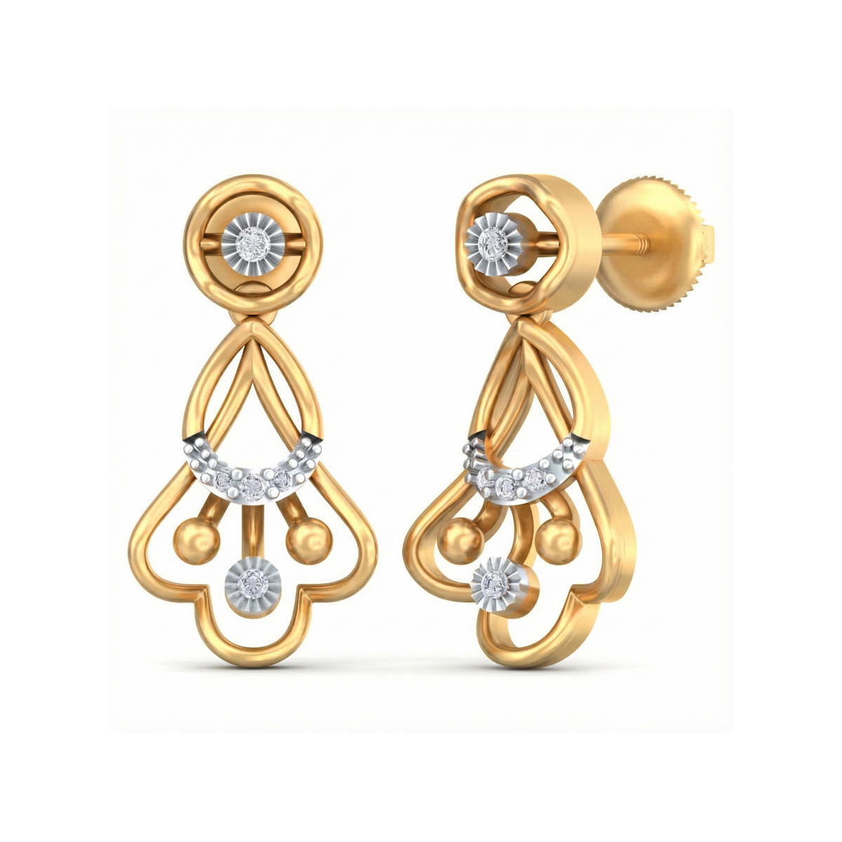 14K Gold & Diamond Women Dangler Earring KRB44067E