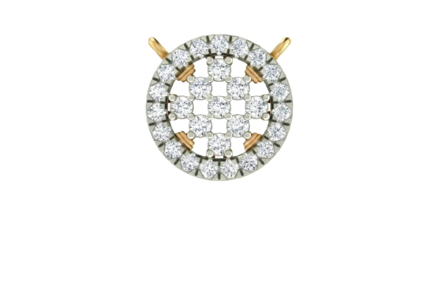 Yellow Gold And  Diamond pendant with gold accents on a white background